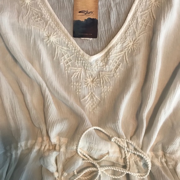 NWT Silver Jeans Tie Waist Blouse Large - Picture 3 of 4